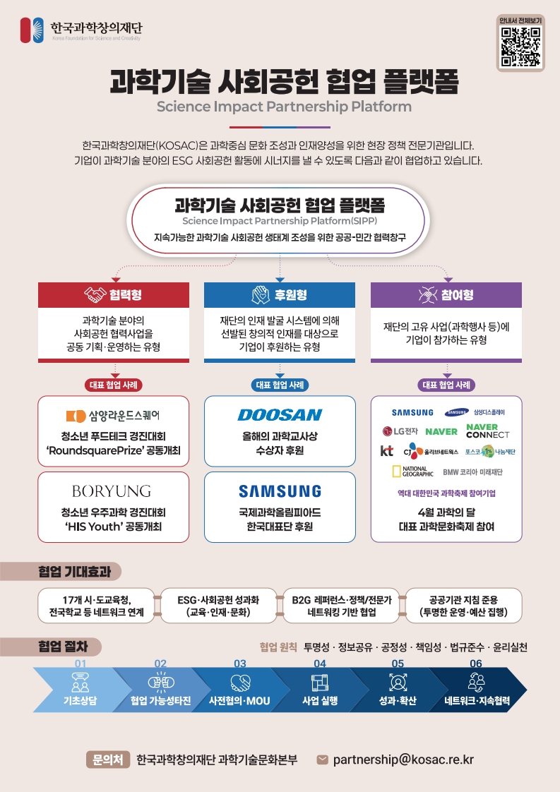 과학기술 사회공헌 협업 플랫폼 안내 포스터